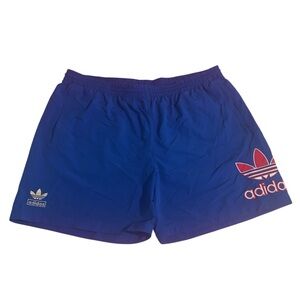 Adidas Blue Athletic Shorts Lightweight Elastic Fit